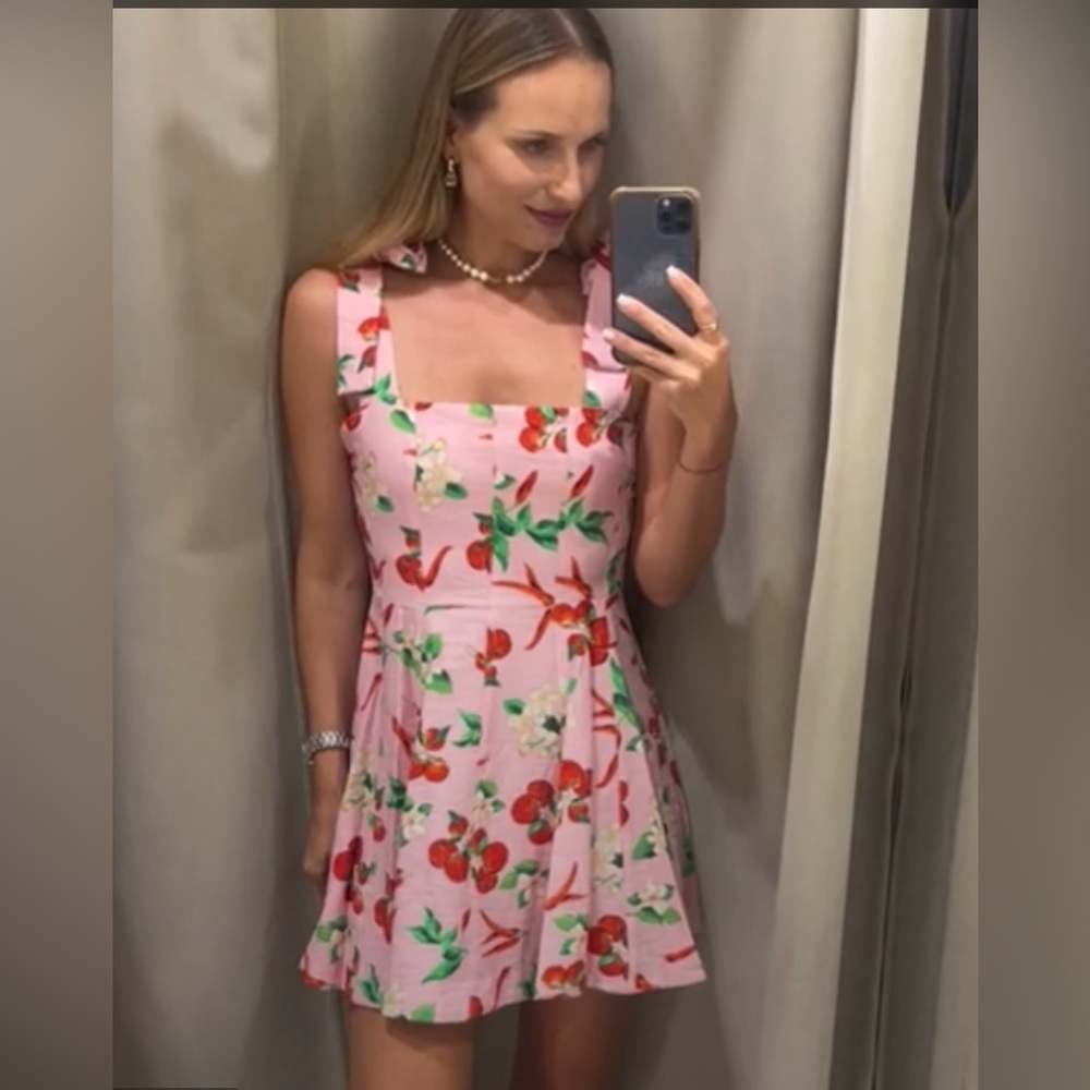 Zara Cherry print mini dress NWT - Size S